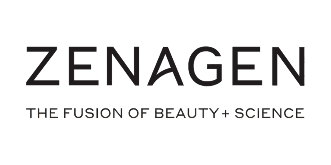 Zenagen logo with tagline "The Fusion of Beauty + Science.